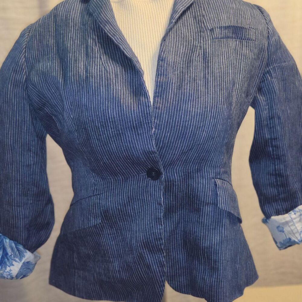 Talbots Women's Navy and Blue Tailored-jackets